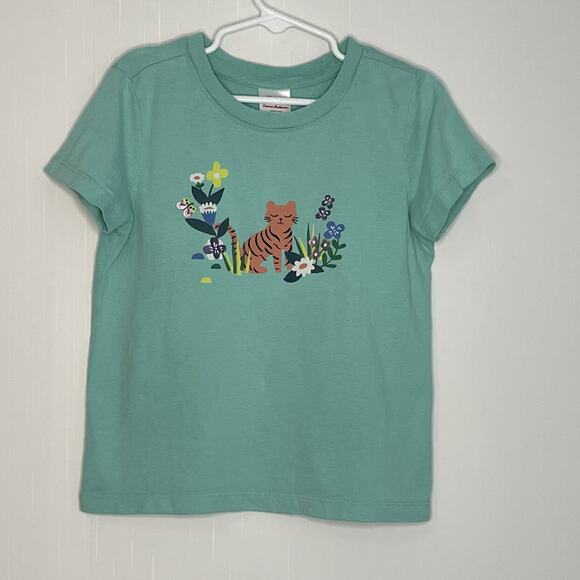 Hanna Andersson GirlsTiger And Butterflies Shirt Sleeve Tee Size 5 110cm - Picture 1 of 6